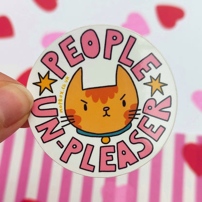 People Un-pleaser Grumpy Cat  - Vinyl Sticker - Wholesale Case of 6 Units