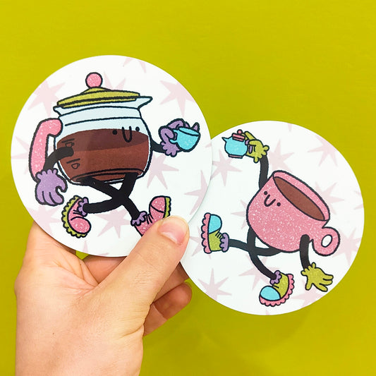 Retro Coffee Pot & Cup Coasters