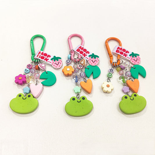 Frog Beaded Carabiner Keyring
