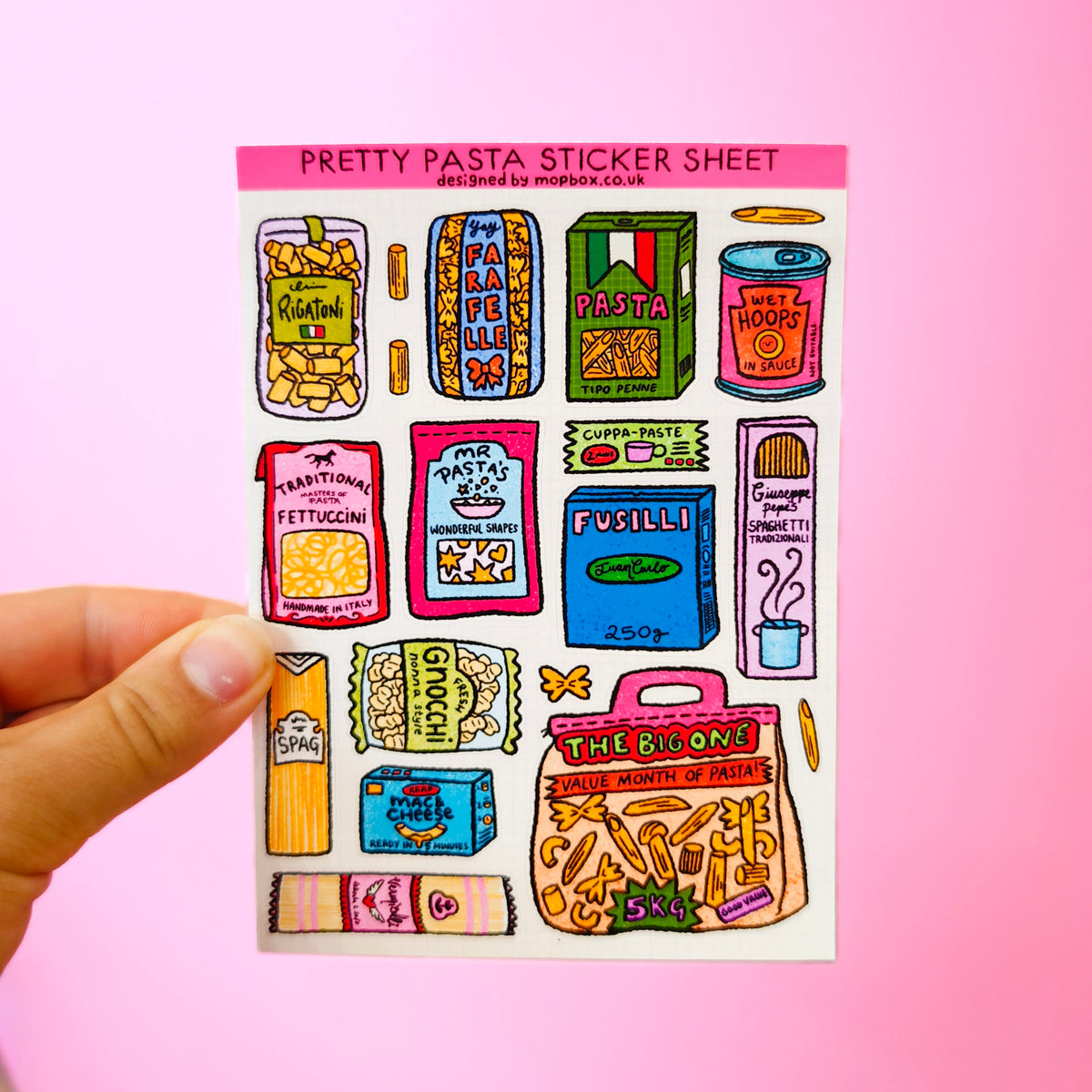 Pretty Pasta Decorative Sticker Sheet