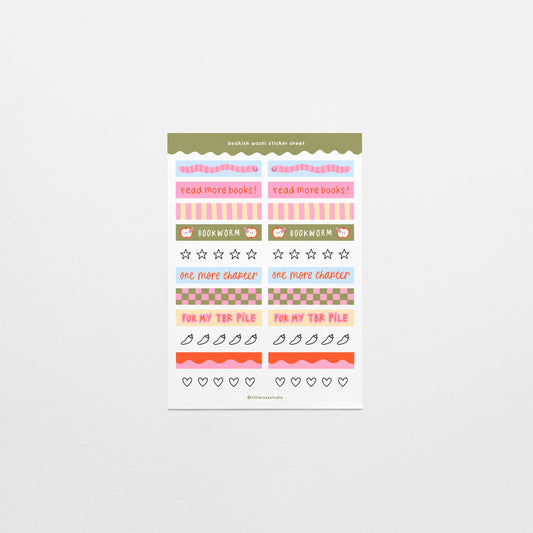 Bookish Washi Sticker Sheet