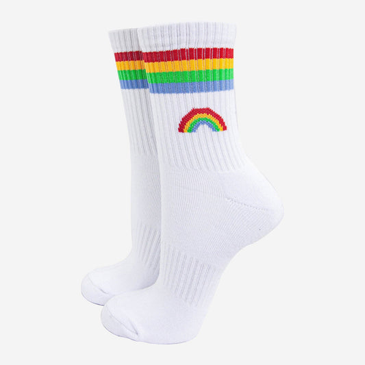 White & Rainbow Socks
