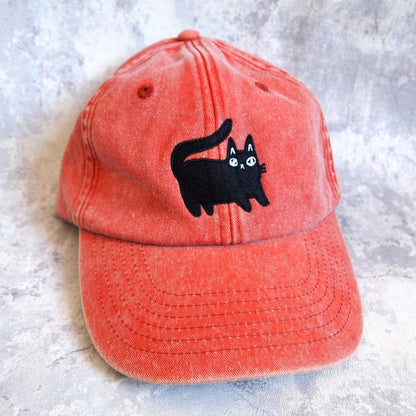 Embroidered Black Cat Hat