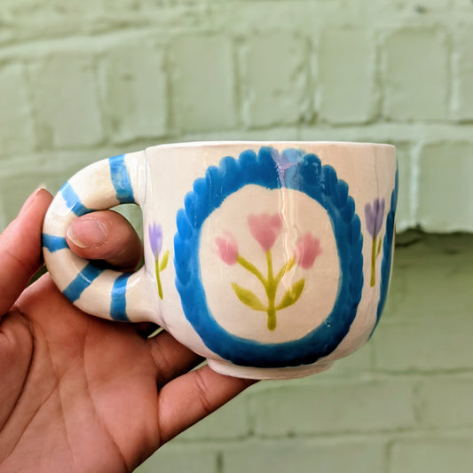 Floral Handmade Wonky Mug