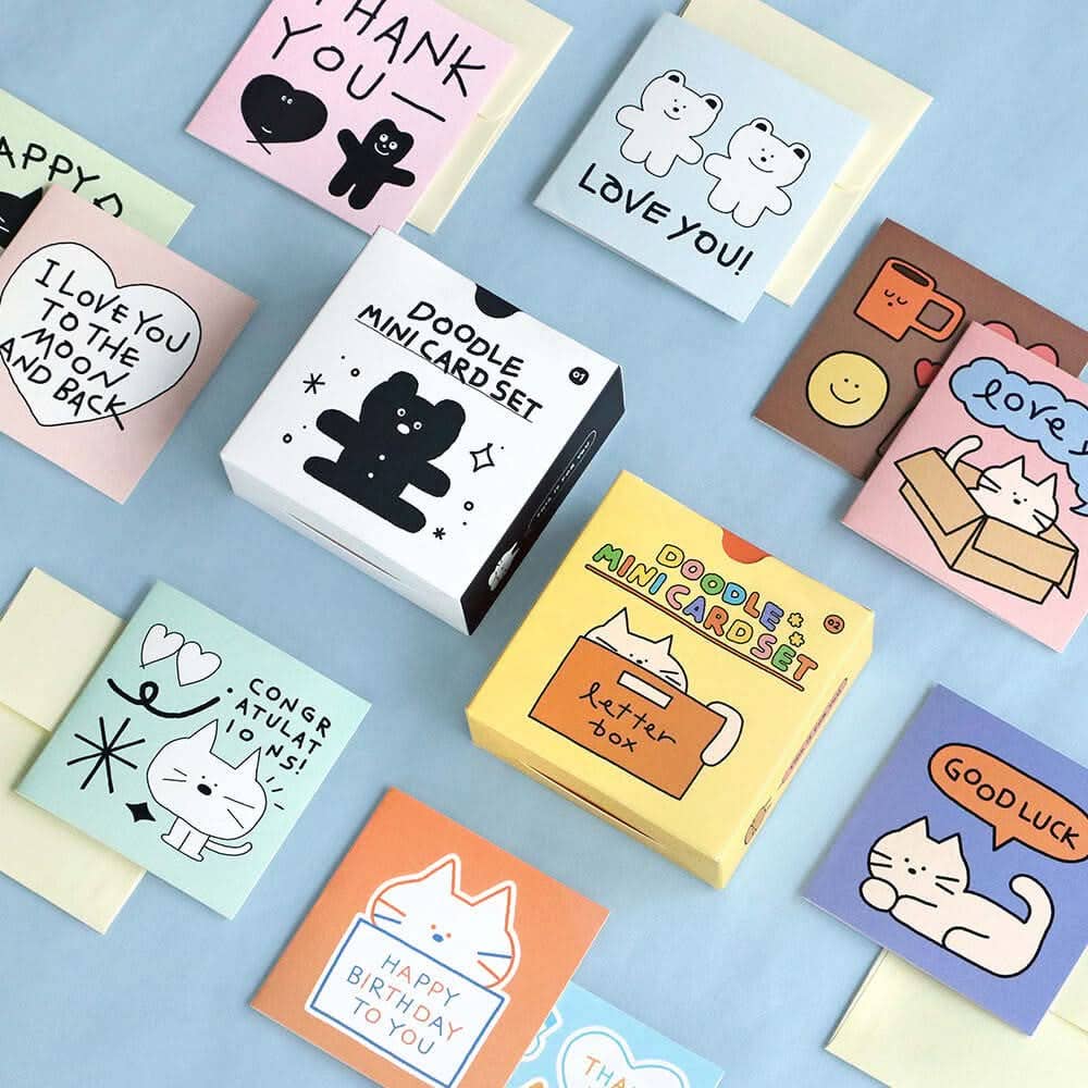 Doodle Mini Card Set – 24 Note Cards and Envelopes