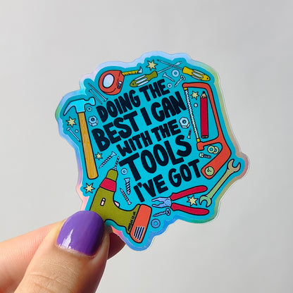 DIY Tools  - Holographic Vinyl Sticker - Wholesale Case of 6 Units