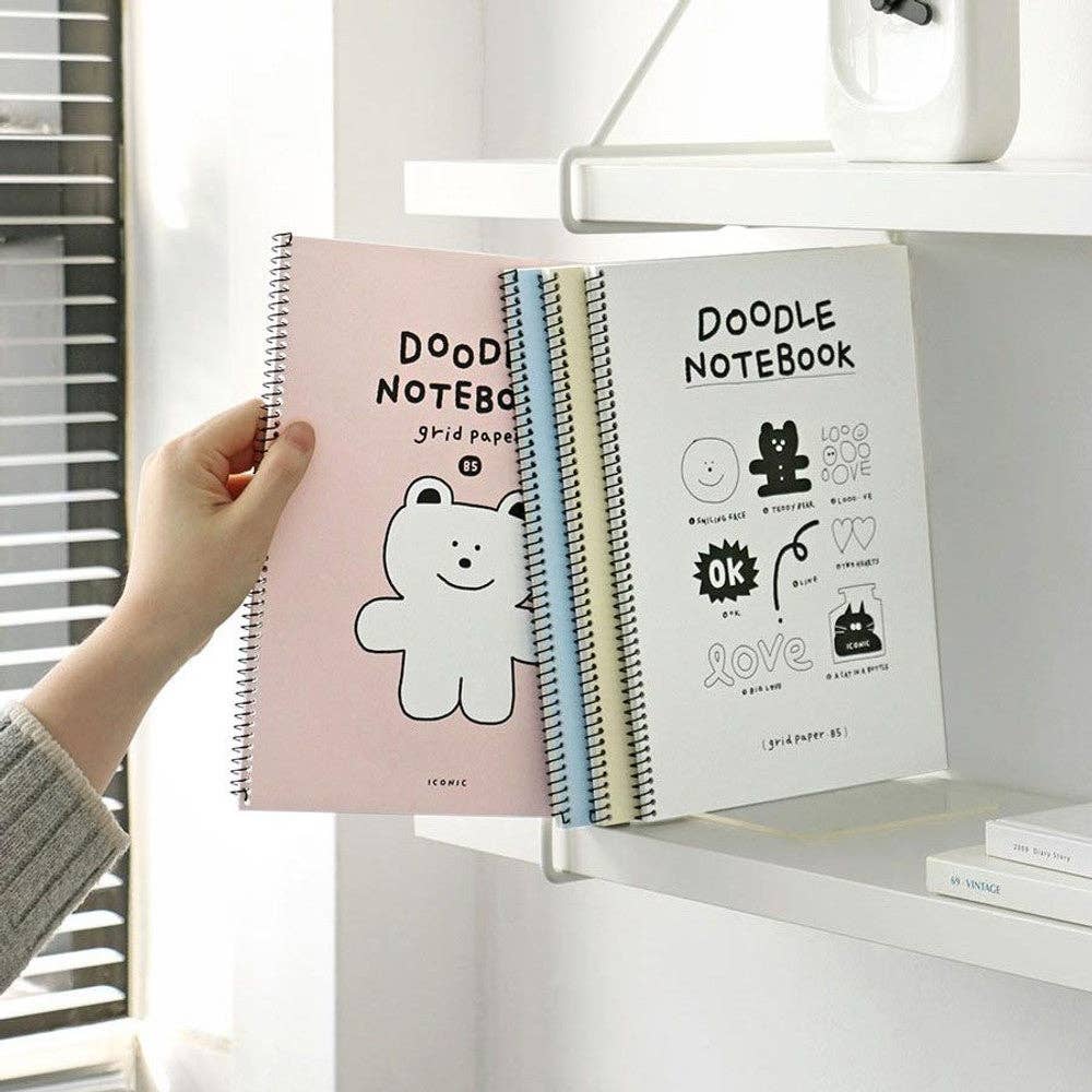 Doodle B5 Spiral Notebook - Grid