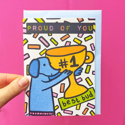 Best Bud Dog Champ Greetings Card