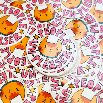 People Un-pleaser Grumpy Cat  - Vinyl Sticker - Wholesale Case of 6 Units