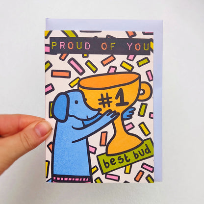 Best Bud Dog Champ Greetings Card