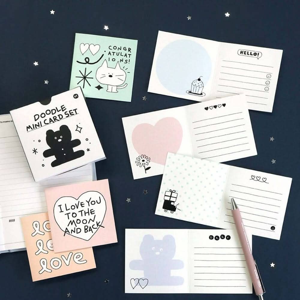 Doodle Mini Card Set – 24 Note Cards and Envelopes