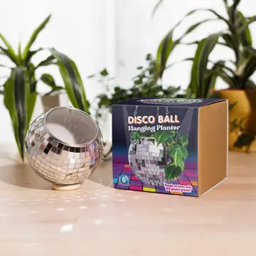 Disco Ball Hanging Planter - Silver