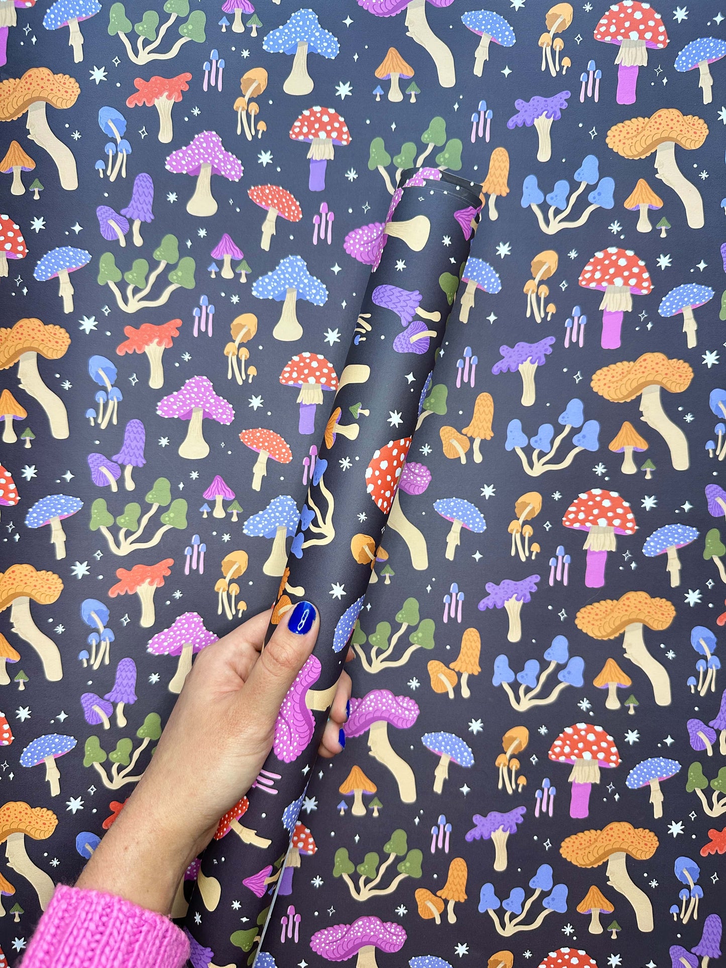 Mushroom Wrapping Paper Sheet | Flat Gift Wrap | Craft Paper