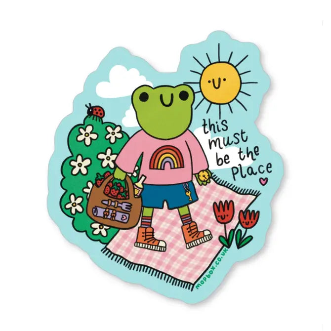 This Must Be the Place Frog Picnic - Vinyl Sticker