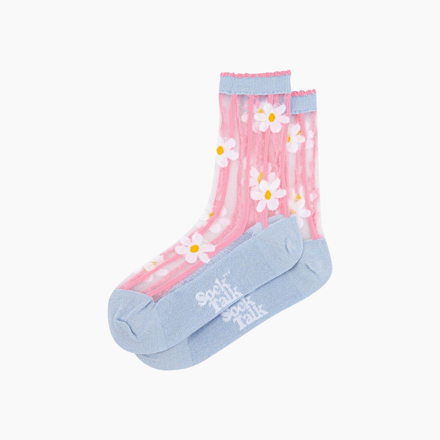 Daisy Stripes Sheer Socks