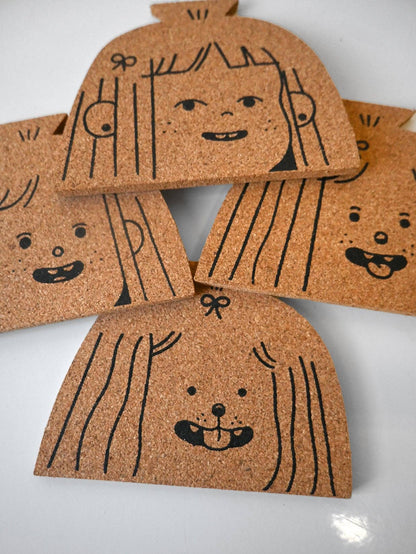 "Dog Person" Set of four cork coasters