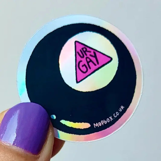 Gay Magic 8 Ball - Holographic Vinyl Sticker