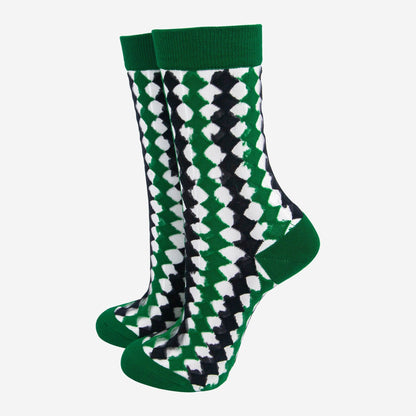 Green & Black Diamond Sheer Socks