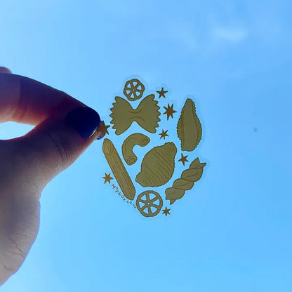 Pasta Shapes - Clear Vinyl Sticker
