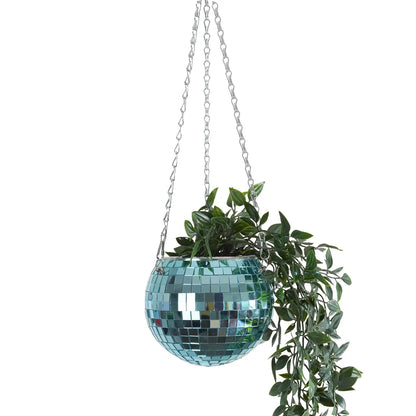Disco Ball Hanging Planter - Pink & blue