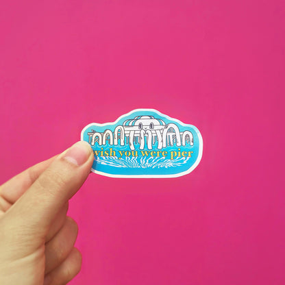 Wish You Were Pier - North Pier Brighton - Holographic Vinyl Sticker - Wholesale Case of 6 Units
