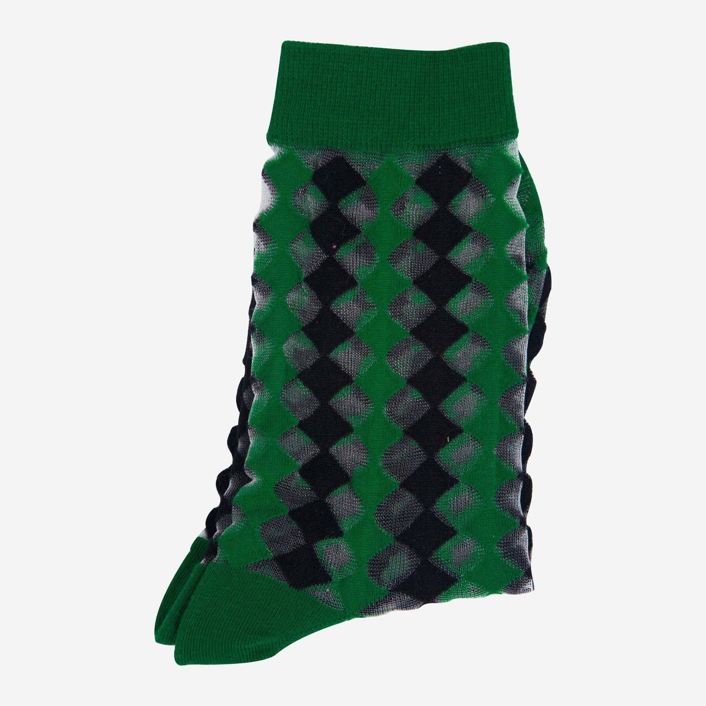 Green & Black Diamond Sheer Socks