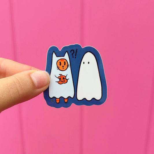 Real Spook -Ghost Cat Halloween Sticker