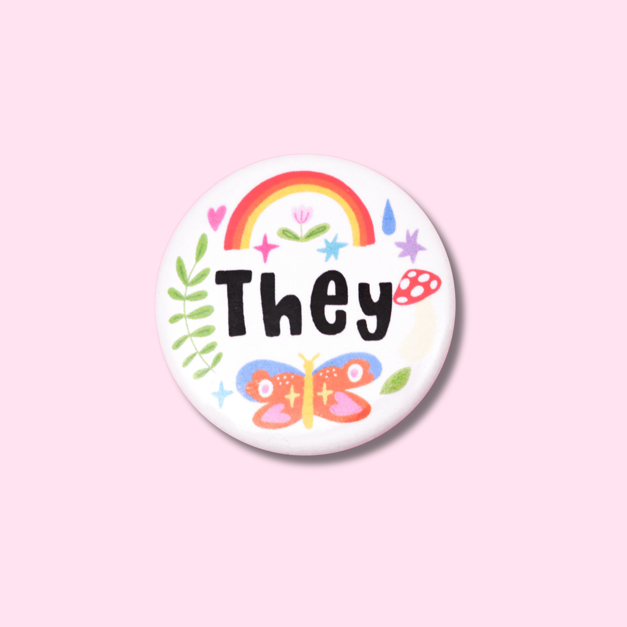 They Illustrated Pronoun Badge – Mimo