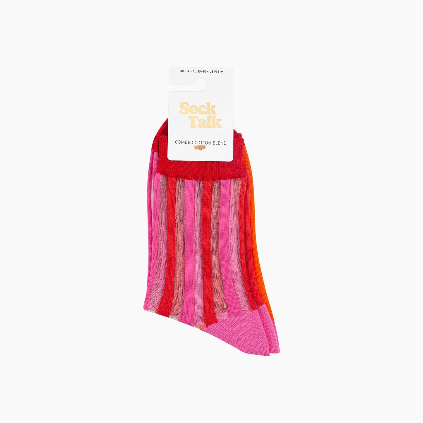 Striped Red & Pink Sheer Socks