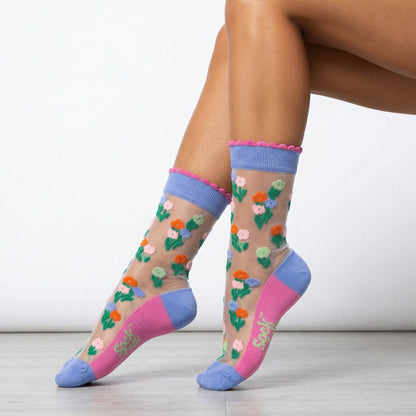 Floral Sheer Socks