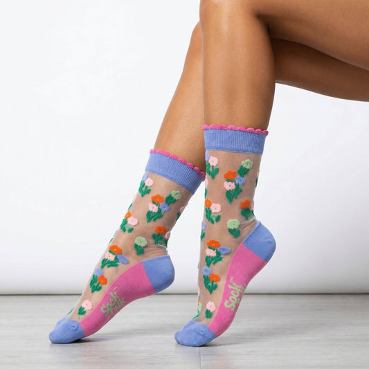 Floral Sheer Socks