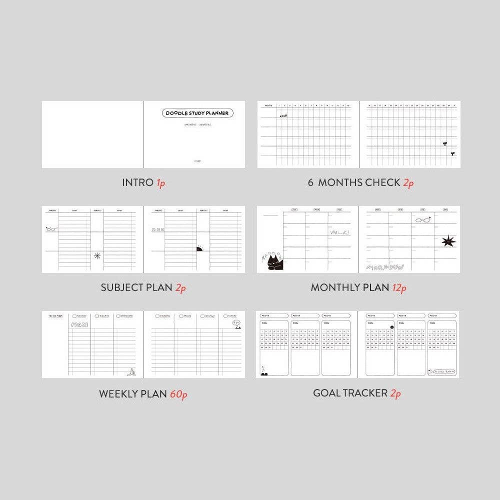 Doodle 6 Months Study Planner
