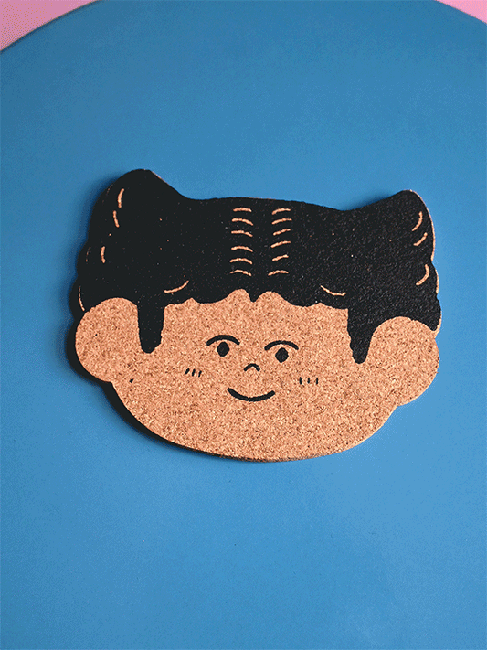 "Cat Person" Set of four cork coasters