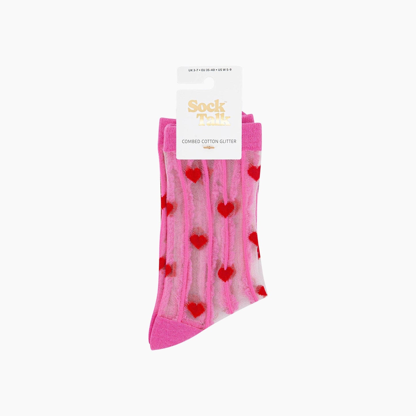 Pink & Red Hearts Socks