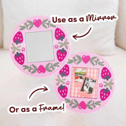 Strawberry Sweetheart - Diamond Painting Mirror Frame Kit