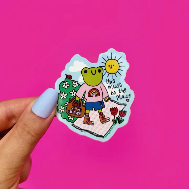 This Must Be the Place Frog Picnic - Vinyl Sticker