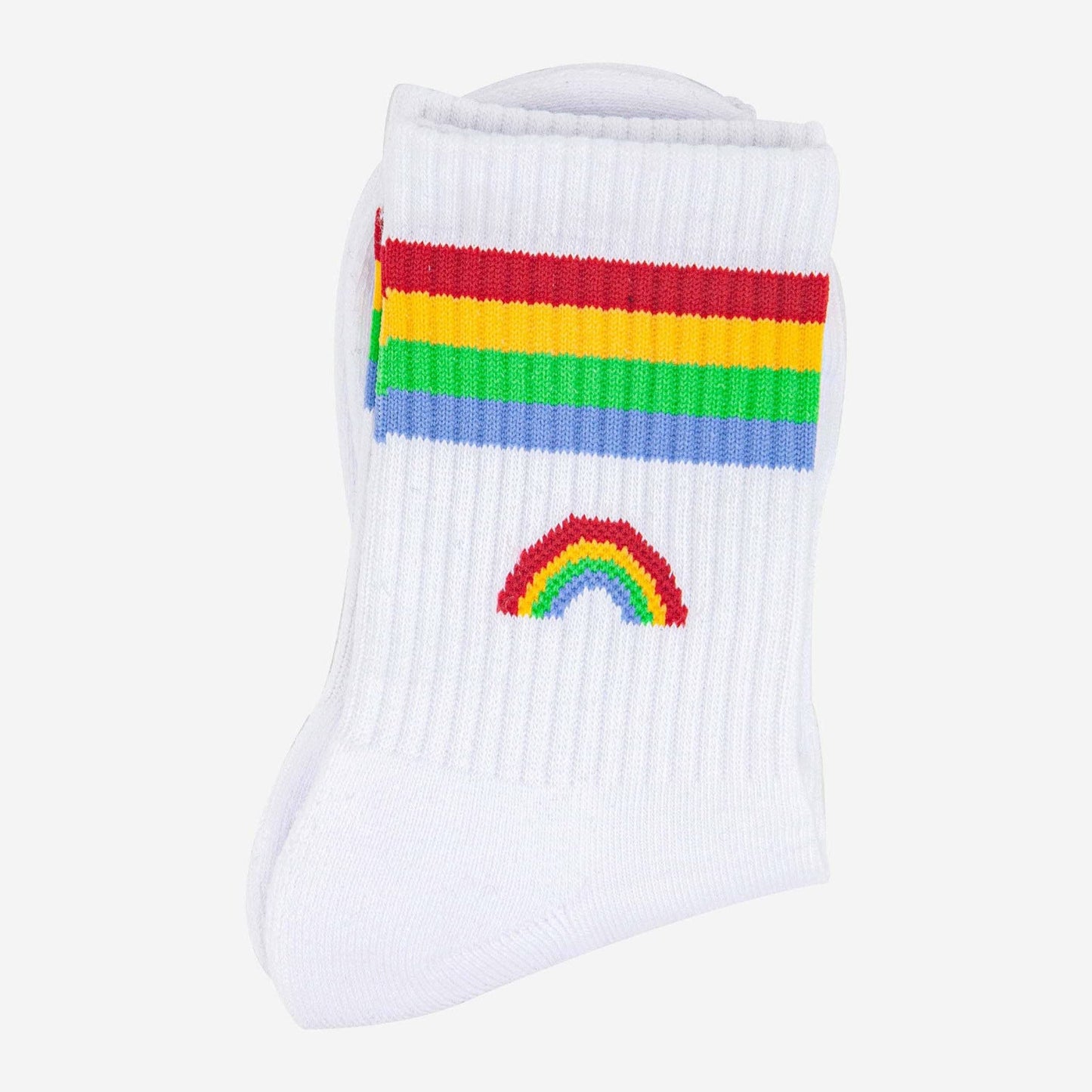White & Rainbow Socks
