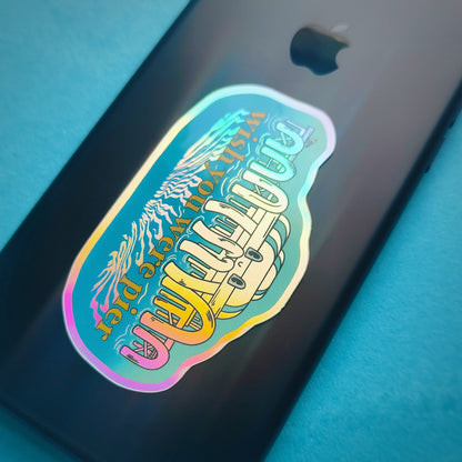 Wish You Were Pier - North Pier Brighton - Holographic Vinyl Sticker - Wholesale Case of 6 Units