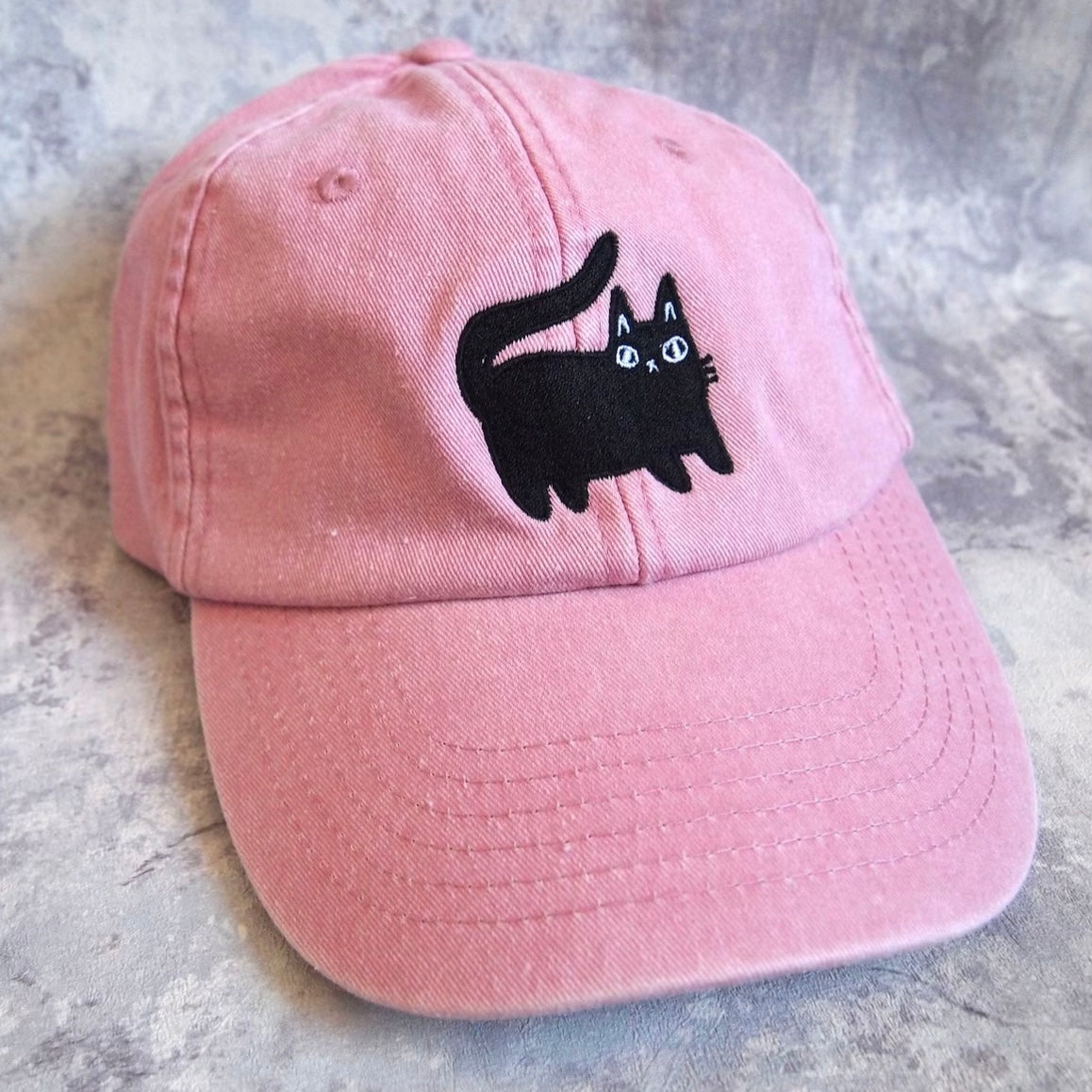 Embroidered Black Cat Hat