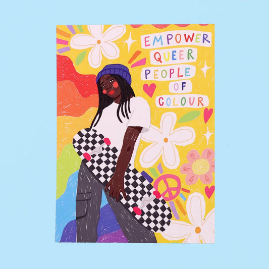 Empower Queer People of Colour Art Print Postcard A6
