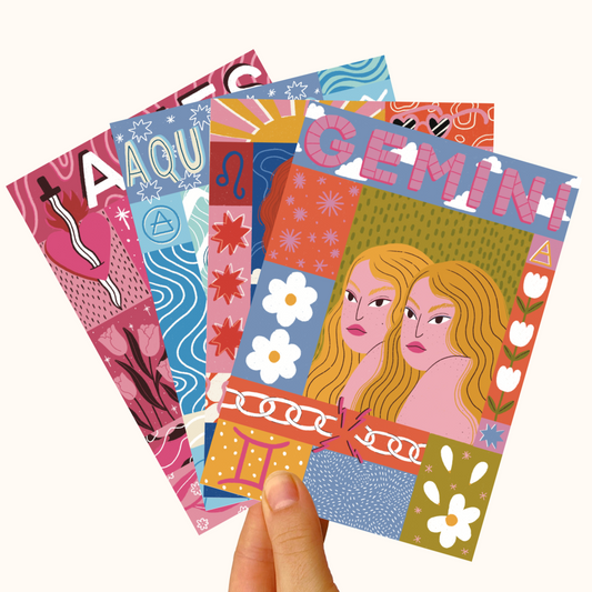 Horoscope Girls - Pearlescent Birthday Cards - WS Case of 6/24 units