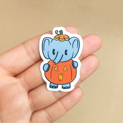 Pumpkin Elephant - Matte Soft Touch Vinyl Sticker - Wholesale Case of 6 Units