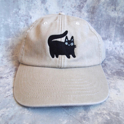 Embroidered Black Cat Hat