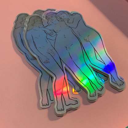 Trans Three Muses  - Holographic Vinyl Sticker - Wholesale Case of 6 Units