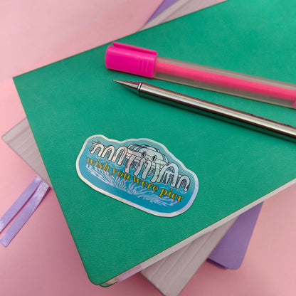 Wish You Were Pier - North Pier Brighton - Holographic Vinyl Sticker - Wholesale Case of 6 Units