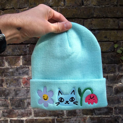 Turquoise Cat Beanie