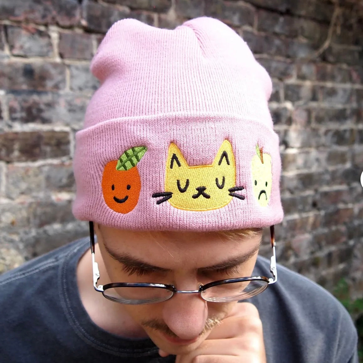 Dusty Pink Cat Beanie