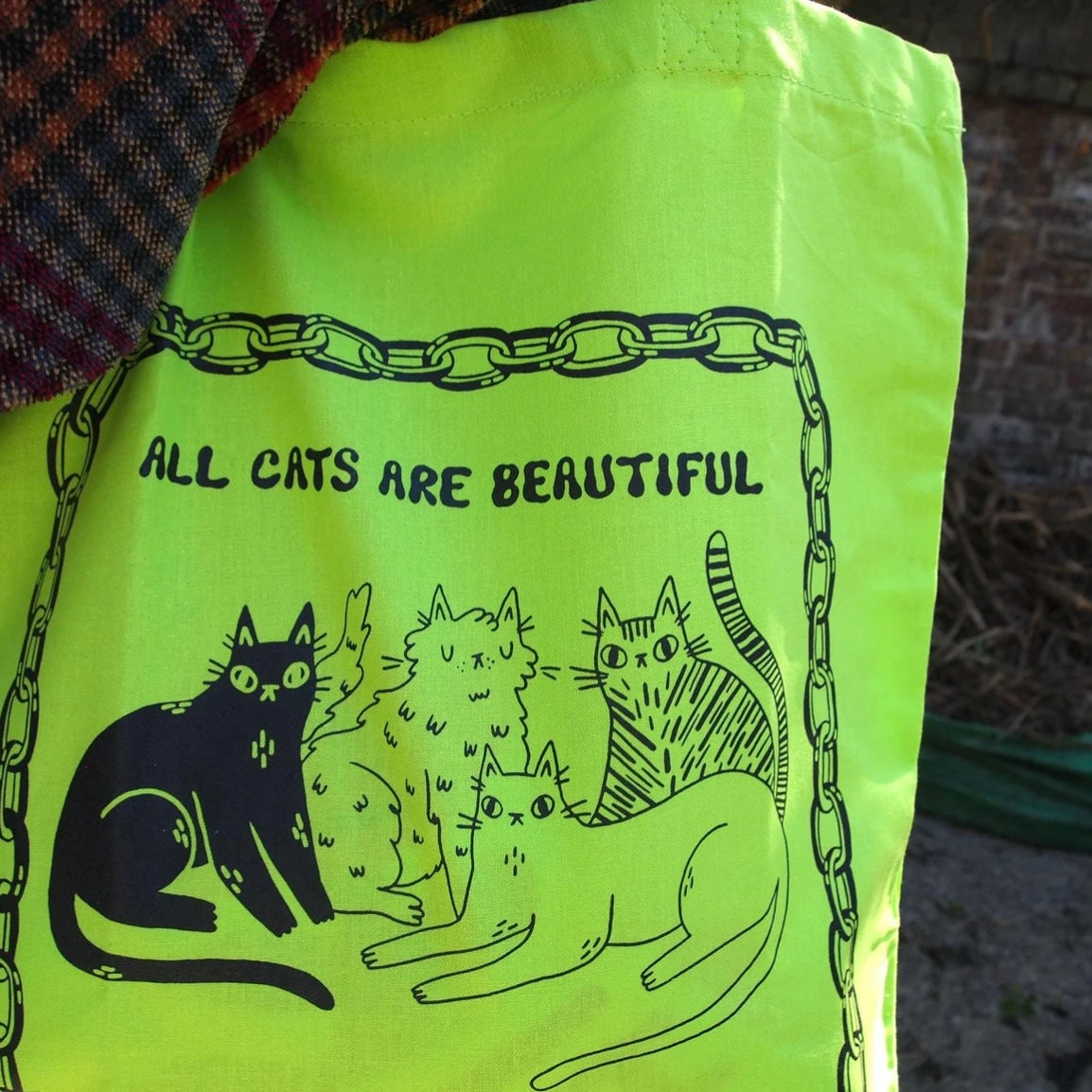 All Cats Are Beautiful Green Tote Bag