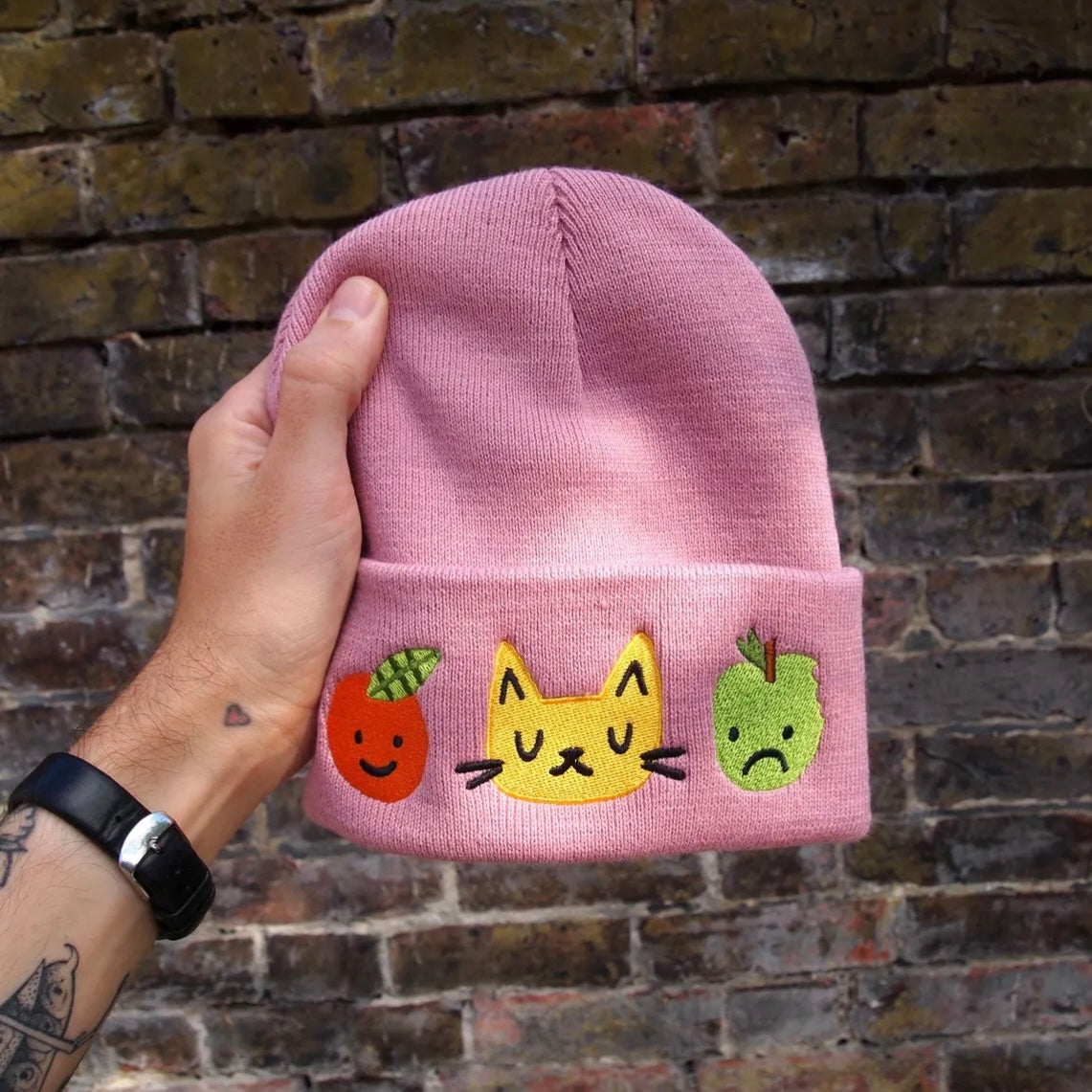 Dusty Pink Cat Beanie