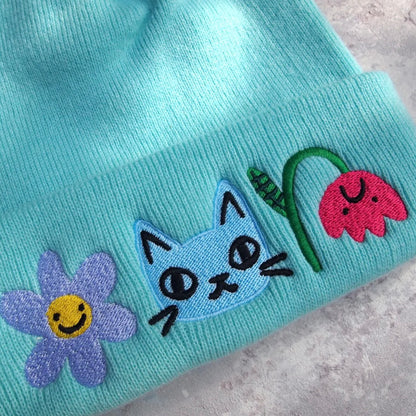 Turquoise Cat Beanie